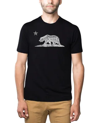 La Pop Art Mens Premium Blend Word T-Shirt - California Bear