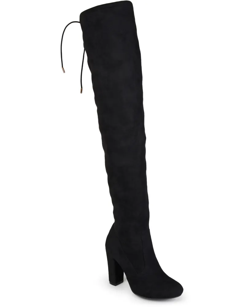 Journee Collection Women's Maya Wide Calf Over The Knee Block Heel Dress Boots