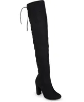 Journee Collection Women's Maya Wide Calf Over The Knee Block Heel Dress Boots