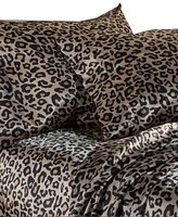 Beatrice Home Fashions Luxurious Leopard Satin -Pc. Sheet Set
