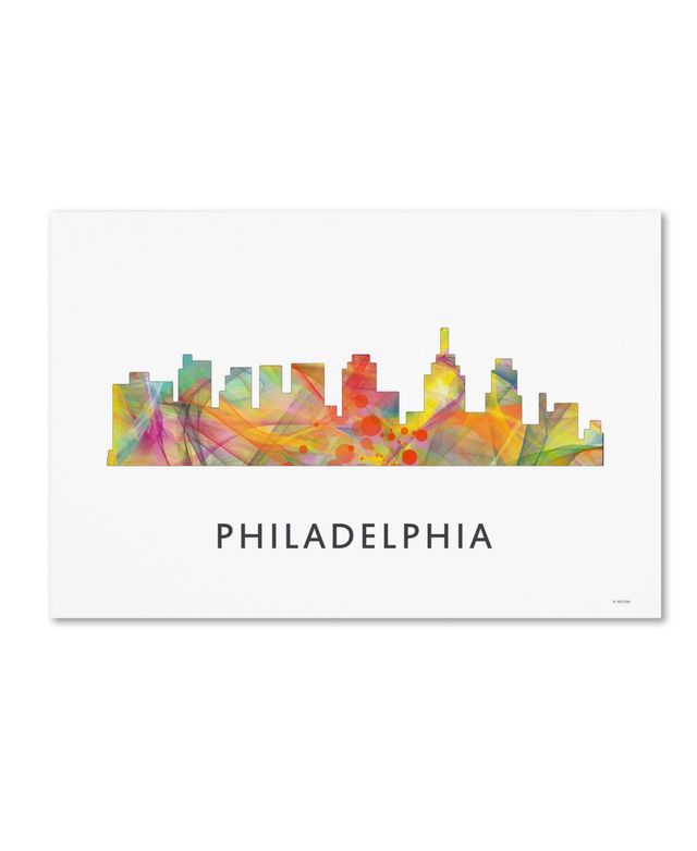 Marlene Watson 'Philadelphia Skyline Wb-1' Canvas Art - 12" x 19"