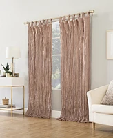 Odelia Distressed Velvet Semi-Sheer Tab Top Curtain Panel