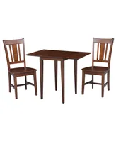 International Concepts Small Dual Drop Leaf Table With 2 San Remo Chairs