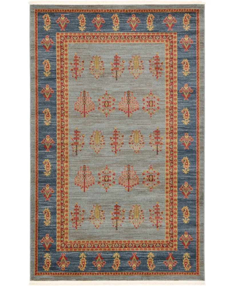 Bayshore Home Ojas Oja2 Light Blue 5' x 8' Area Rug