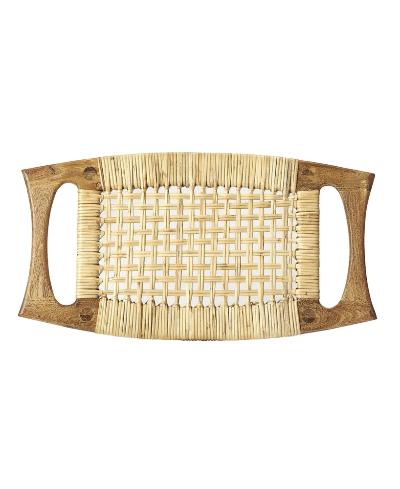 Butler Tristan Wood and Rattan Stool