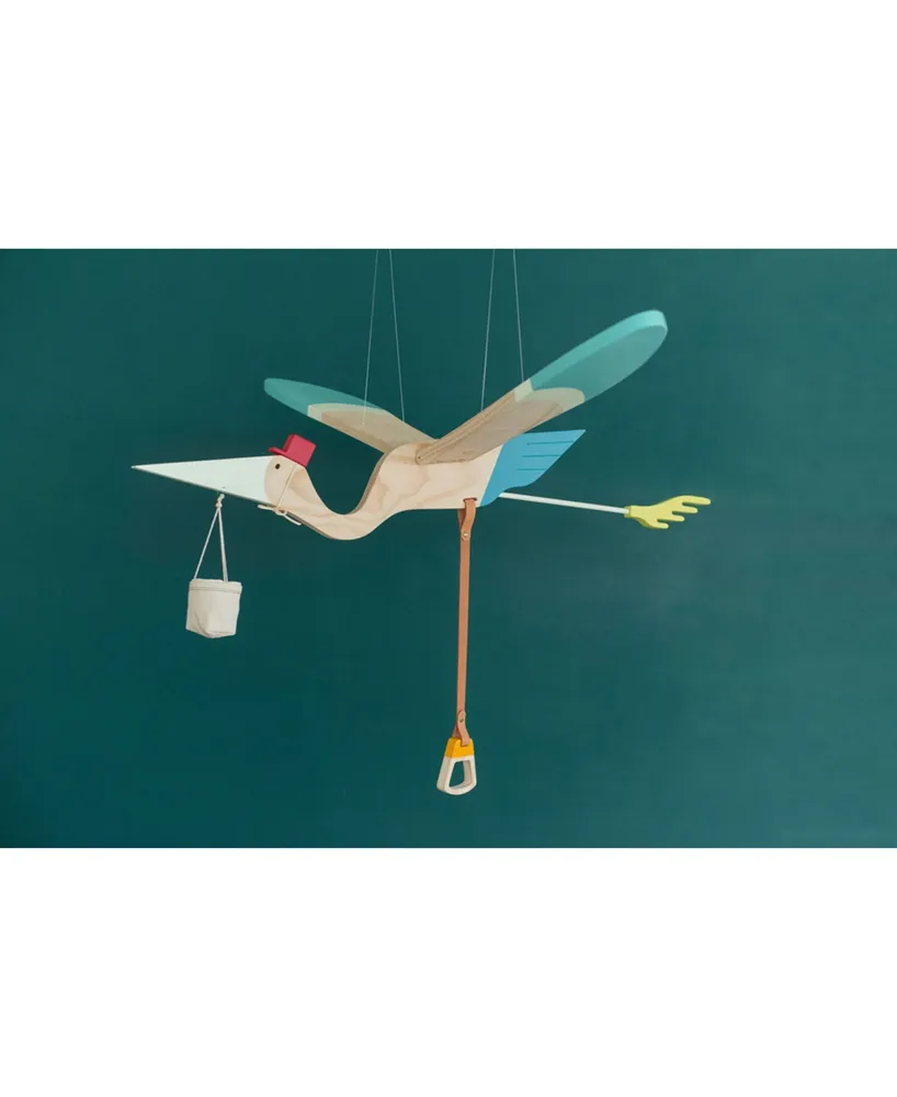 Hanging Wooden Mobile Pelican