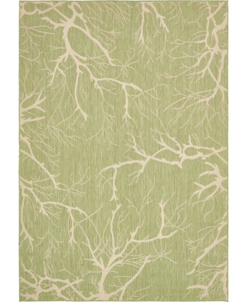 Bayshore Home Outdoor Pashio Pas6 Light Green 7' x 10' 2" Area Rug