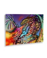 Dean Russo 'Dragon' Floating Brushed Aluminum Art - 22" x 16"