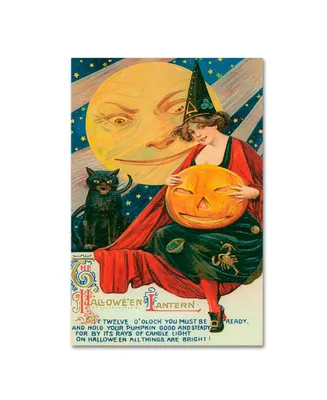 Vintage Apple Collection 'Hallow Witch Pumpkin Cat' Canvas Art - 22" x 32"