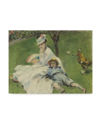 Pierre Auguste Renoir 'Madame Monet And Her Son' Canvas Art - 32" x 24"