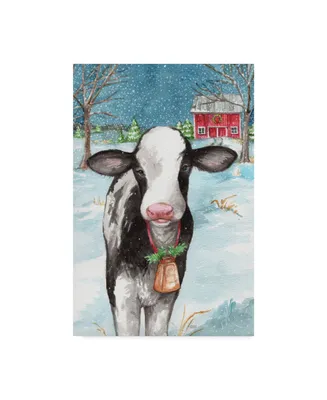 Melinda Hipsher 'Country Barn Christmas With Wreath' Canvas Art - 12" x 19"