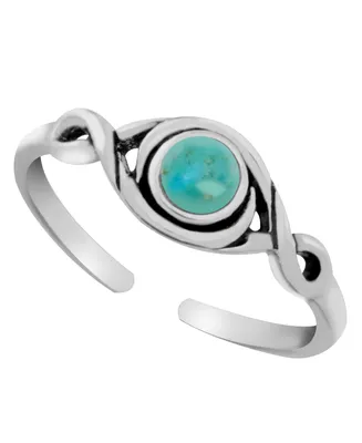 Sterling Silver Antique Turquoise Adjustable Toe Ring