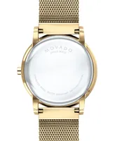 Movado Men's Swiss Museum Gold-Tone Pvd Stainless Steel Mesh Bracelet Watch 40mm