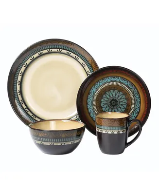 Lorren Home Trends 16 Piece Glazed Dinnerware