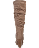 Journee Collection Women's Haze Rouched Knee High Wedge Boots
