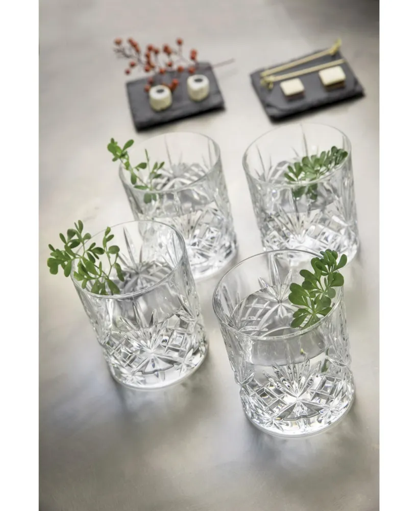 Lorren Home Trends Melodia Crystal Double Old fashioned Glasses, Set of 6