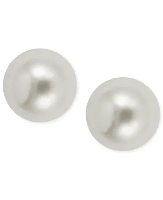 Anne Klein Gold-tone 10MM Imitation Pearl Stud Earrings