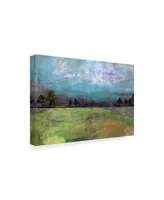 Jean Plout 'Abstract Aqua Sky Landscape' Canvas Art - 24" x 16"