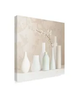 Tom Quartermaine 'Blossom And White Vases Still Life' Canvas Art - 24" x 24"