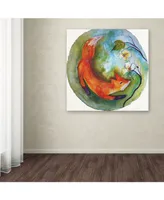 Wyanne 'Fox In The Round' Canvas Art - 18" x 18"