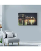 Natalie Mikaels 'Moon Over Brooklyn' Canvas Art - 24" x 16"