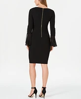 Calvin Klein Petite Chiffon Bell-Sleeve Sheath Dress