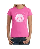 Women's Word Art T-Shirt - Panda Face