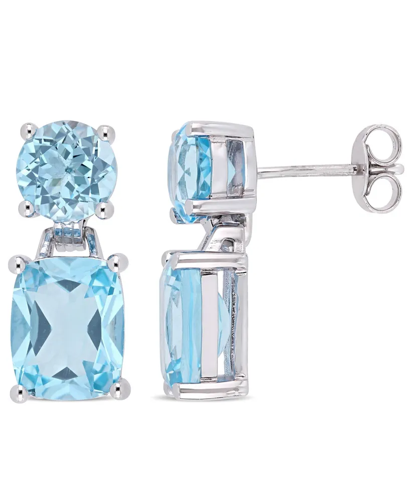 Blue Topaz (11-1/6 ct.t.w.) Dangle Earrings in Sterling Silver