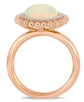 Opal (2-3/4 ct.t.w.) and Diamond (1/10 Halo Ring 14k Rose Gold