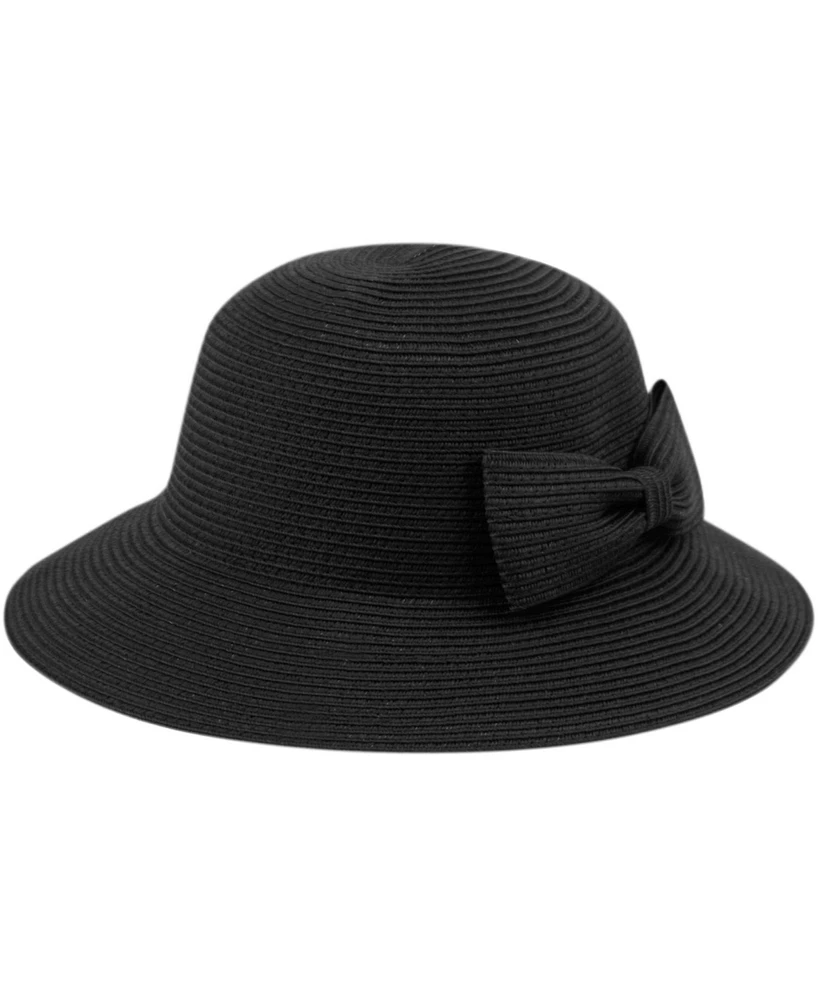 Angela & William Poly Braid Bucket Sun Hat with Ribbon