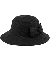 Angela & William Poly Braid Bucket Sun Hat with Ribbon