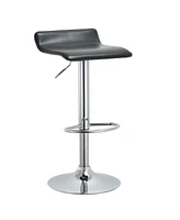 Ac Pacific Contoured Hydraulic Lift Chrome Base Bar Stool with Footrest, Set of 2