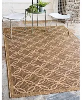 Bayshore Home Outdoor Pashio Pas6 Light Brown 7' x 10' Area Rug