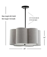 Jonathan Y Heather 20" Adjustable Metal Led Pendant