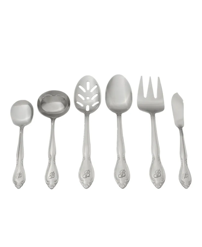 Riverridge Rose 46 Piece Monogrammed Flatware Set - L, Service for 8