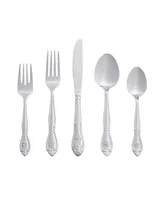 Riverridge Rose 46 Piece Monogrammed Flatware Set - V, Service for 8