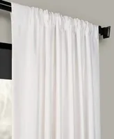 Half Price Drapes Eggshell Solid Faux Silk Taffeta Room Darkening Curtain