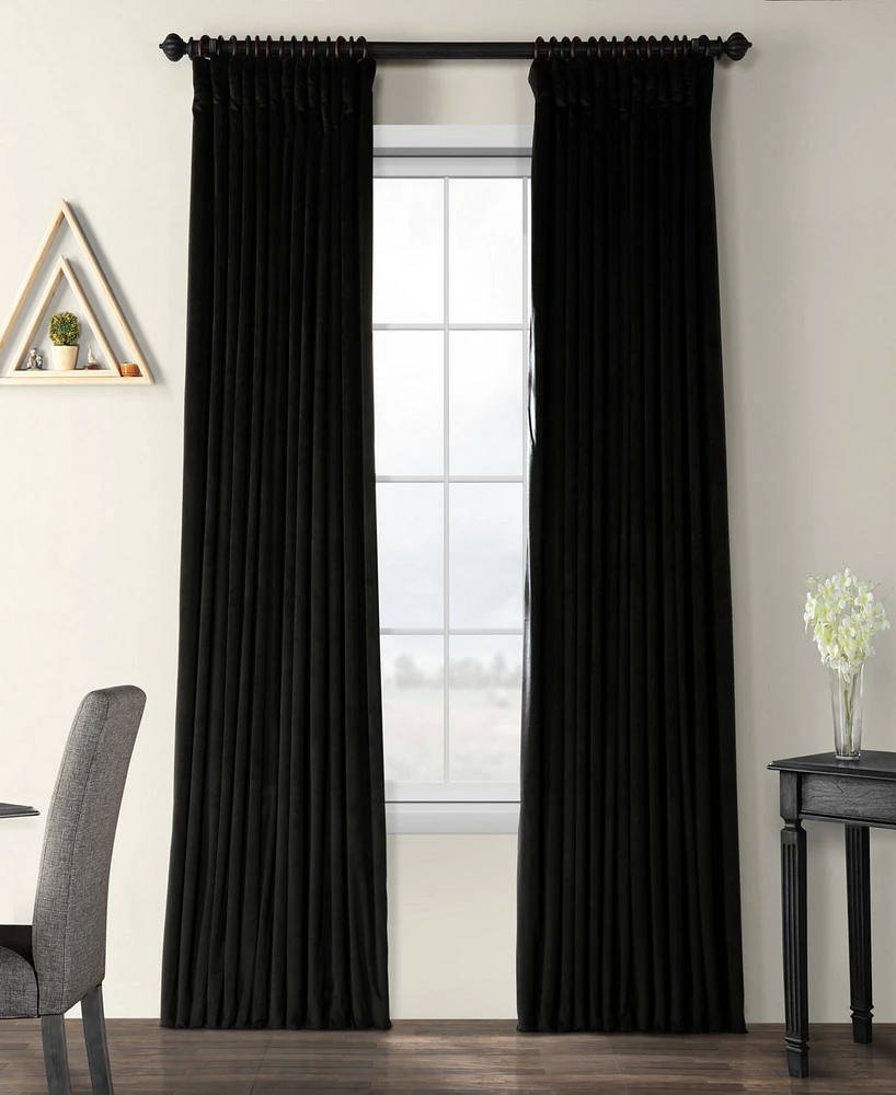 Half Price Drapes Black Signature Extra Wide Velvet Blackout Curtain