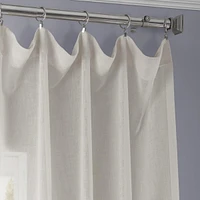 Half Price Drapes Gardenia Textured Faux Linen Sheer Curtain