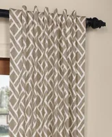 Half Price Drapes Martinique Taupe Geometric Printed Cotton Room Darkening Curtain