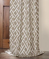 Half Price Drapes Martinique Taupe Geometric Printed Cotton Room Darkening Curtain