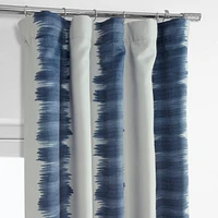 Half Price Drapes Flambe Blue Striped Room Darkening Curtain