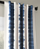 Half Price Drapes Flambe Blue Striped Room Darkening Curtain