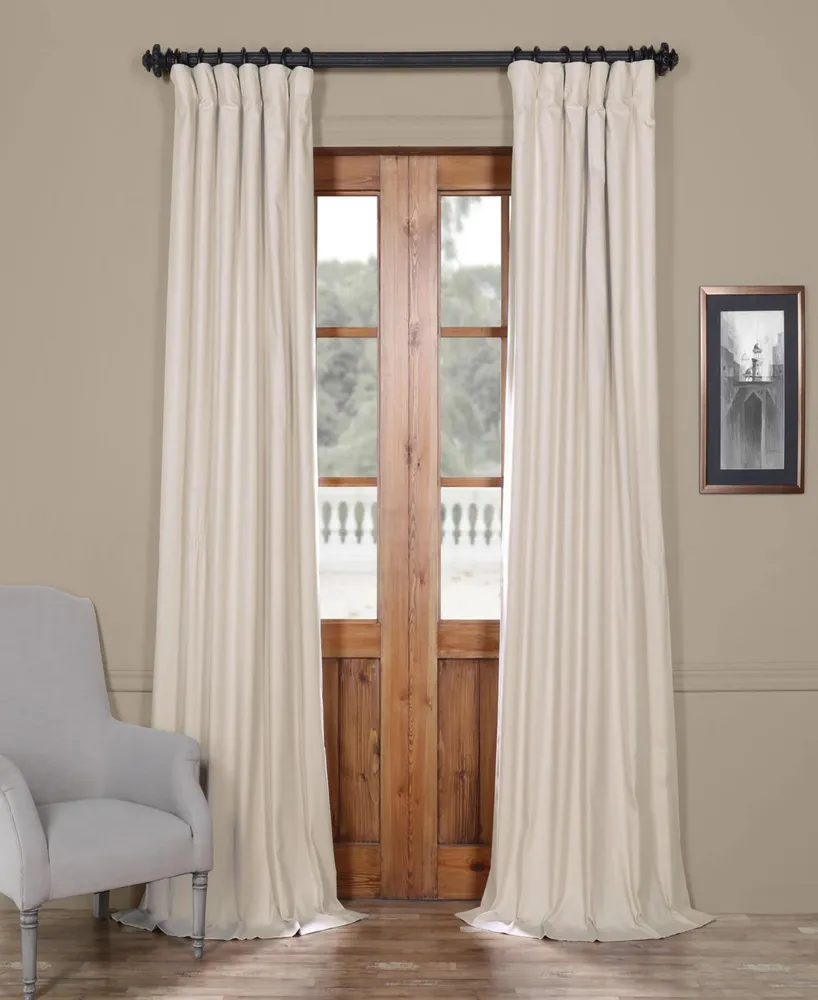 Half Price Drapes Hazelwood Beige Solid Cotton Hotel Blackout Curtain