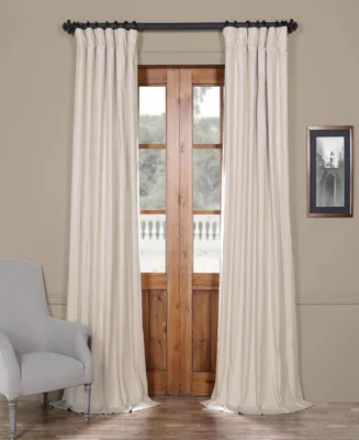 Half Price Drapes Hazelwood Beige Solid Cotton Hotel Blackout Curtain