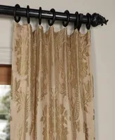 Half Price Drapes Magdelena Beige & Gold Damask Faux Silk Jacquard Room Darkening Curtain