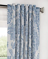 Half Price Drapes Tea Time China Blue Floral Room Darkening Curtain