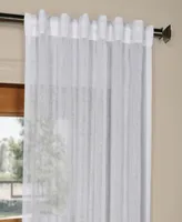 Half Price Drapes Aspen White Textured Faux Linen Sheer Curtain