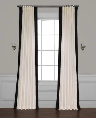 Half Price Drapes Fresh Popcorn & Black Bordered Vertical Printed Cotton Curtain