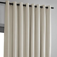 Half Price Drapes Warm Off White Grommet Signature Extra Wide Velvet Blackout Curtain